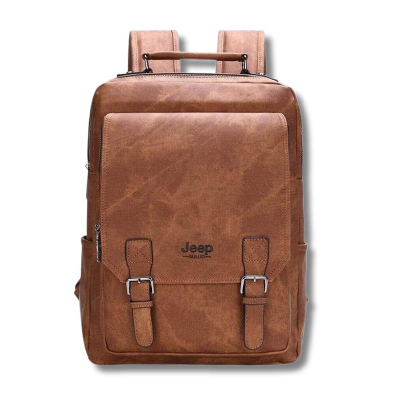 Mochila JEEP de Couro com Bolsos - Elegant