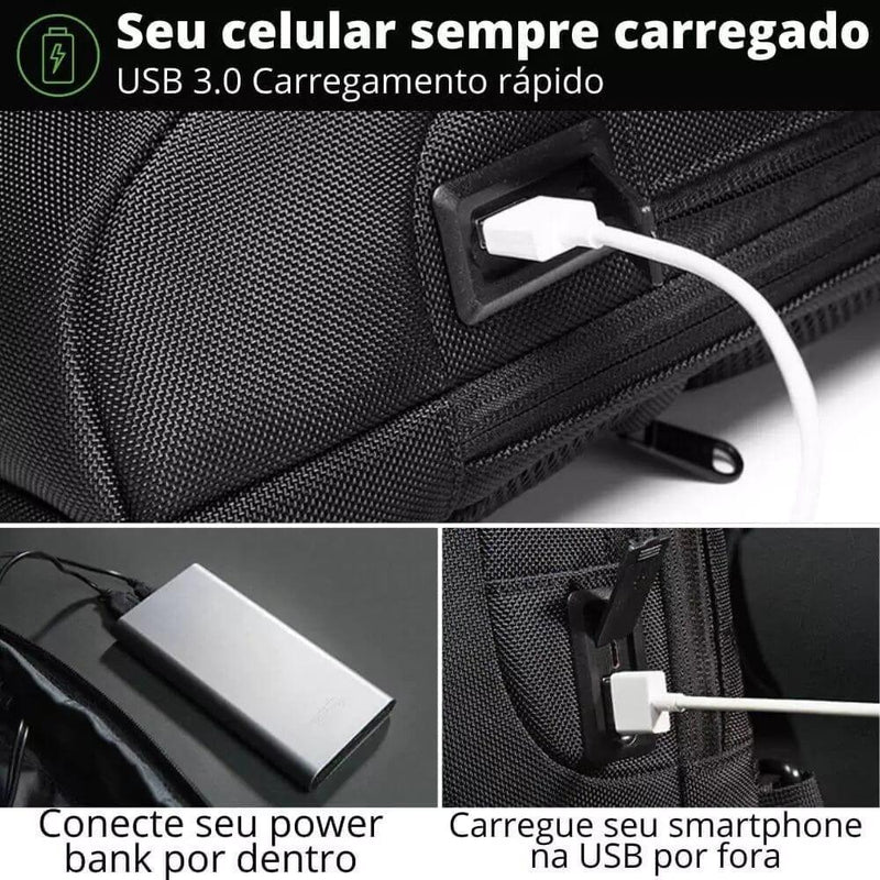 Mochila Multifuncional, Impermeável e Antifurto Com Cadeado - Safe Bag